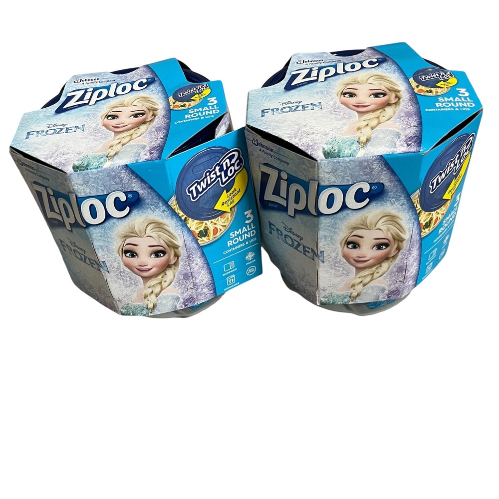 Ziploc Twist N Loc Frozen Food Storage Containers 3 Small Round 2 Sets NEW